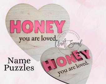 Personalized Heart Shaped Name Puzzle Valentine Gift Child Gift