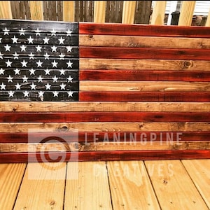 Rustic Wooden American Flag I Large Patriotic Statement Piece I Rustic America