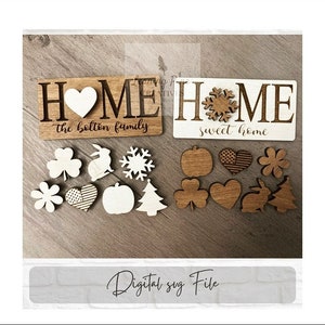 Mini austauschbare Haus Zeichen SVG Glowforge Laser Datei Kühlschrankmagnet Datei austauschbare digitale Mini-Datei Glowforge Paint Kit Datei