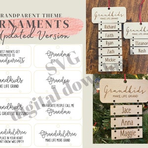 Grandkid Ornament Digital Download Glowforge SVG Datei LaserDatei Grandkids Bundle Großeltern SVG Bundle Geld machen Weihnachten Ornament Set