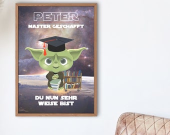 Universität Master-Prüfung Graduierung Wand Poster | Geschenke zur bestandenen akademischen Prüfung | Master Abschluss Geschenke 2024