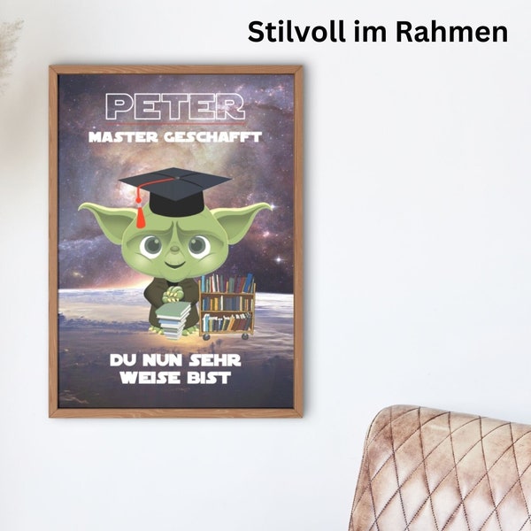 Universität Master-Prüfung Graduierung Wand Poster | Geschenke zur bestandenen akademischen Prüfung | Master Abschluss Geschenke 2024