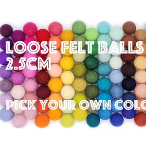Felt Balls, Loose Felt Balls, Pom Pom Balls, Wholesale, Bulk Felt Balls, Mix and Match, Felt Pom Poms, Felt Wool Balls, DIY Crafts