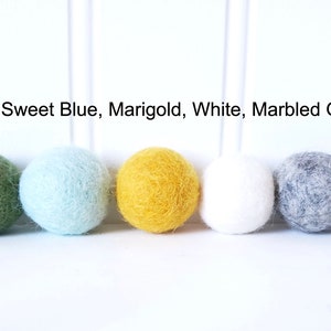 Baby Boy Nursery Decor, Nursery Garland, Boy Baby Shower, Boy Room Decor, Felt Ball Garland, Pom Pom Garland, Grey and Yellow image 4