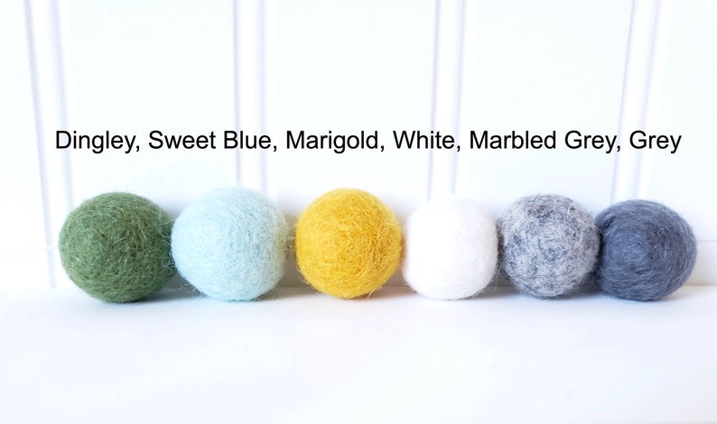 Baby Boy Nursery Decor, Nursery Garland, Boy Baby Shower, Boy Room Decor, Felt Ball Garland, Pom Pom Garland, Grey and Yellow image 4