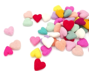 Wool Felt Hearts: Loose Craft Supplies, Valentines Decor