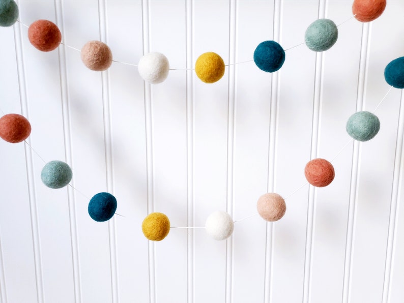 Southwestern Decor, Boho Decor, Nursery Decor, Arizona Decor, Felt Ball Garland, Gender Neutral, Nursery Garland, Kids Room Decor image 2