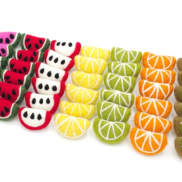 Felt Fruit Slices, Watermelon, Lemon, Orange, Fruit Decor, Summer Decor, Fruit Party Decor, Wool Felt, DIY Crafts, Table Scatter