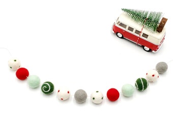 Felt Ball Christmas Garland: 100% New Zealand Wool, Holiday Decor