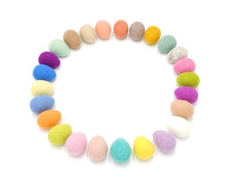 Felt Easter Eggs: New Zealand Wool, Farmhouse Easter Decor