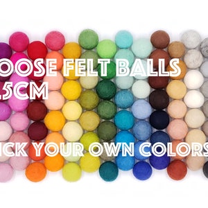 Felt Balls, Loose Felt Balls, Pom Pom Balls, Wholesale, Bulk Felt Balls, Mix and Match, Felt Pom Poms, Felt Wool Balls, DIY Crafts image 1