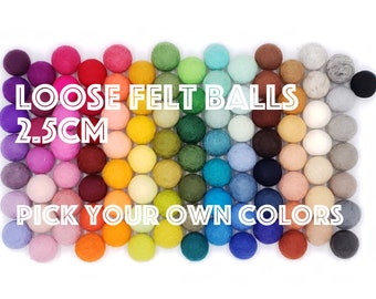 Felt Balls, Loose Felt Balls, Pom Pom Balls, Wholesale, Bulk Felt Balls, Mix and Match, Felt Pom Poms, Felt Wool Balls, DIY Crafts