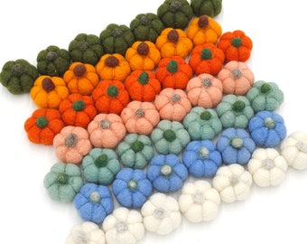 Mini Felt Pumpkin Bundle, Pick Any Colors, Wool Felt Pumpkins, Bowl Fillers, Tiered Tray Decor, Fall Decor, Thanksgiving Decor