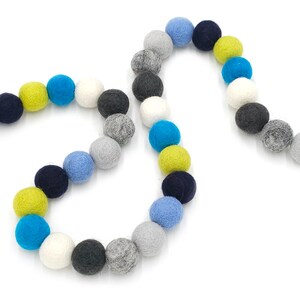 Blue and Grey, Boy Nursery Decor, Boy Room Decor, Pom Pom Garland, Felt Ball Garland, Kids Room Decor, Playroom Decor, Banner, Bunting