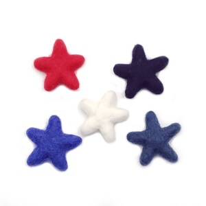 Red White and Blue, Felt Stars, Loose Felt Stars, July 4th Decor, Wool Felt Stars for DIY