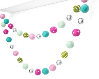 Spring Felt Ball Garland, Spring Decor, Pastel Garland, Nursery Decor, Easter Garland, Baby Shower Decoration, Mantel Garland