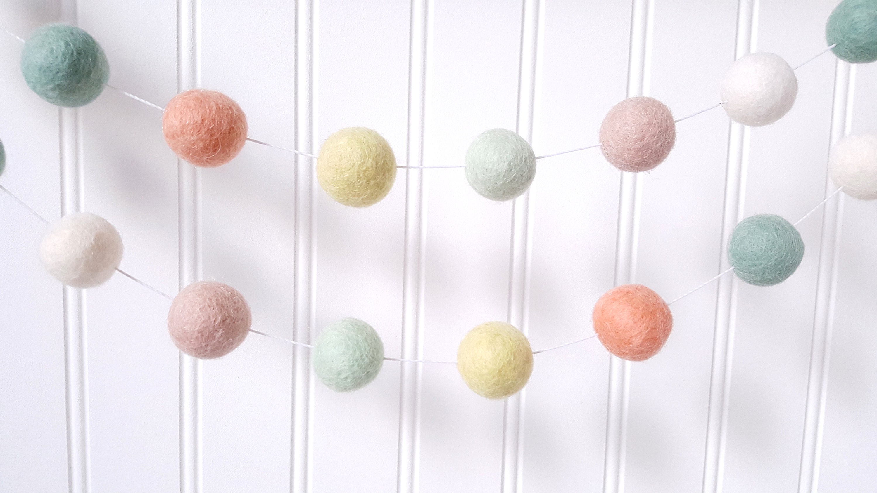 Pastel Easter Garland Pom Pom Garland Easter Decor Spring Etsy