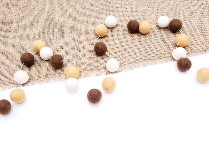 Gender Neutral, Pom Pom Garland, Neutral Nursery, Felt Ball Garland, Pom Pom Banner, Nursery Garland, Farmhouse Decor image 1