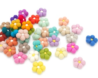 Felt Daisy Flowers for DIY Crafts, Spring Decor, Shower Decor, Felt Flower Embellishments for Garland, Ornaments and Party Projects