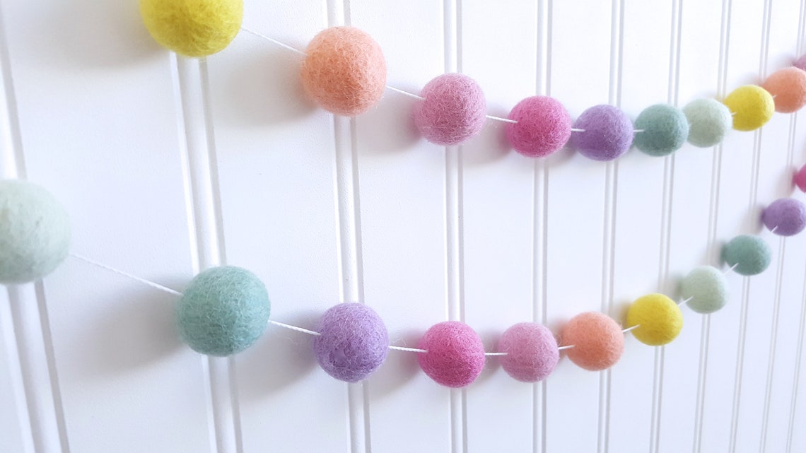 Rainbow Garland Pastel Rainbow Rainbow Nursery Decor Etsy