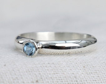 Beautiful Aquamarine Ring: womens silver and Aquamarine ring, birthstone of March, unique Aquamarine ring, genuine Aquamarine ring, UK made.