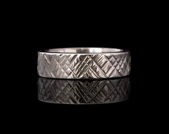 Silver Men's Ring: solid Sterling silver ring for men, man ring, hammered silver ring, industrial silver ring, men's rings, handmade rings.