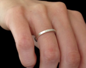 Plain Sterling Silver Ring: square silver ring for men and women, everyday silver ring, silver wedding band, plain silver ring, minimal ring