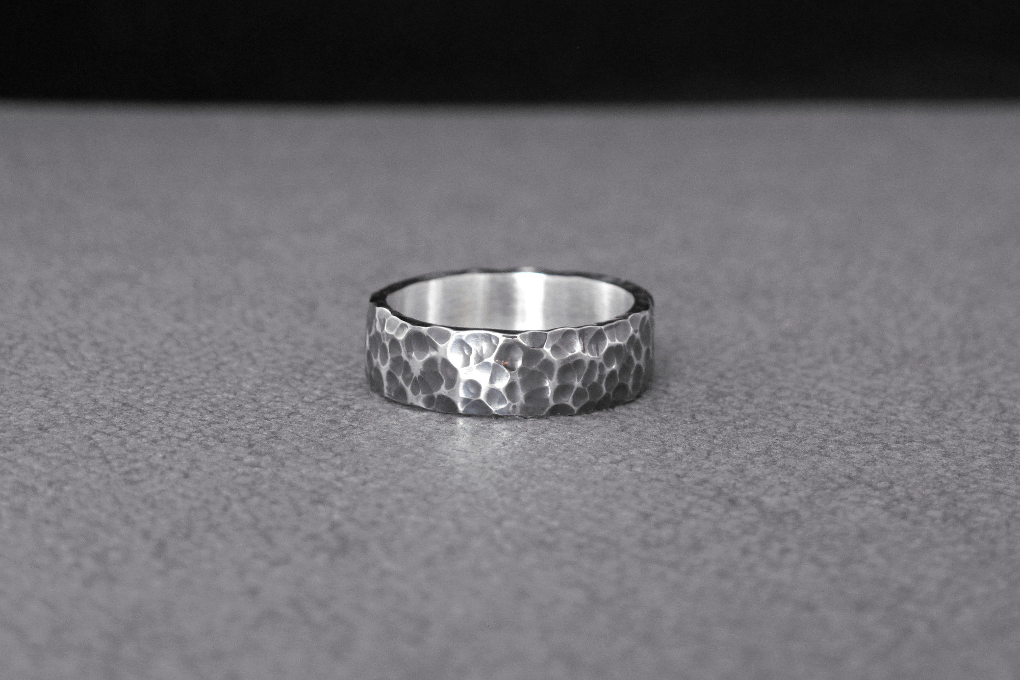 Mens Chunky Sterling Silver Ring Handmade Hammered Ring With Etsy UK