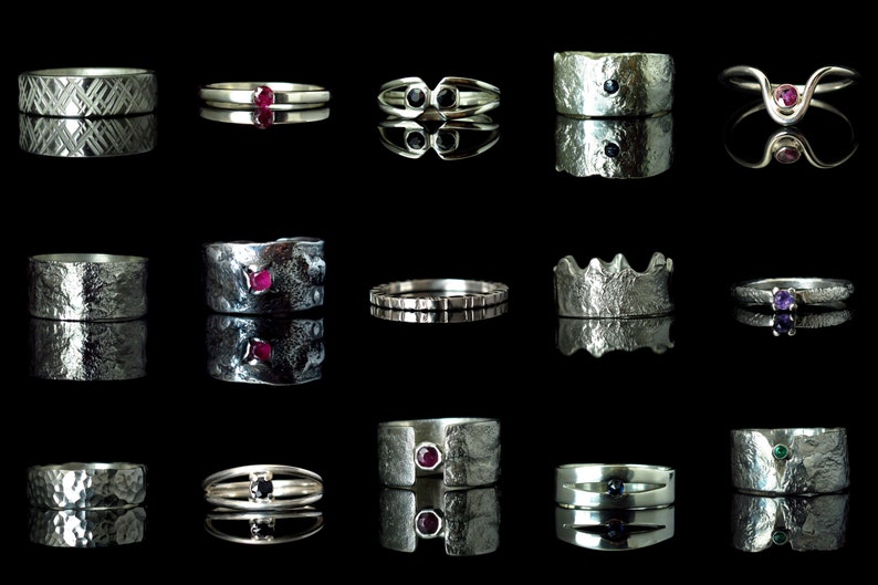 Mens Chunky Sterling Silver Ring Handmade Hammered Ring With Etsy UK