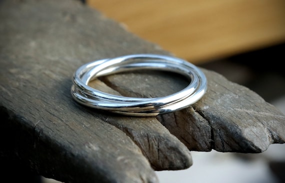 Sterling silver trinity ring sale