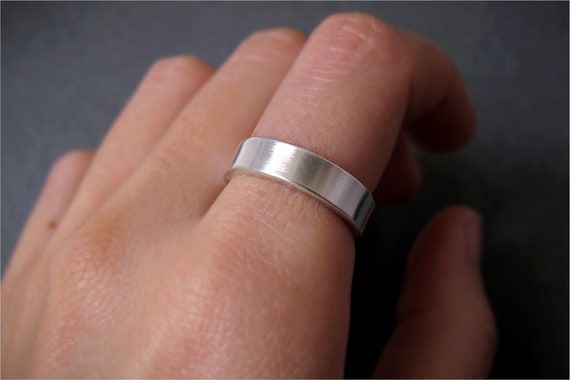 Mens Silver Band: Handmade Solid Sterling Silver Ring for Men