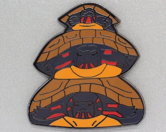 Turtle Stack Enamel Pin