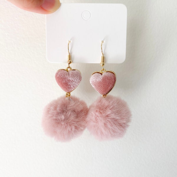 Pom Pom Earrings Etsy