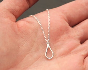 Tiny Silver Teardrop Pendant | Elegant Raindrop Necklace | Minimal Simple Ladies Jewellery Gift | Handmade in England