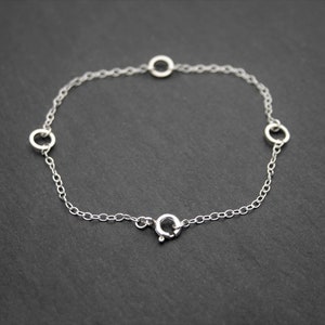 Fine Silver Circle Charm Bracelet, Ladies Chain Bracelet, Dainty Elegant Bracelet, Bracelet With Clasp, Ladies Jewellery Gift Idea image 3