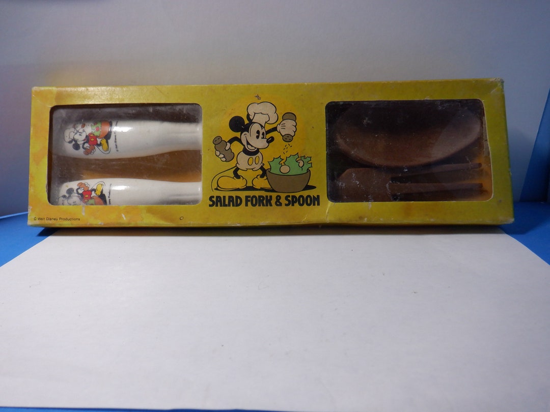 Vintage Chef Mickey Mouse Salad Fork and Spoon Etsy
