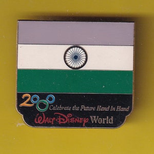 Vintage Disney Epcot World Showcase Millennium Village Pavilion 2000 India  flag