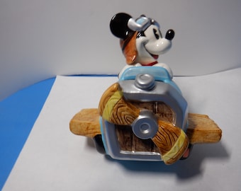 Disney Micky Maus Flugzeug Pilot Bank original box