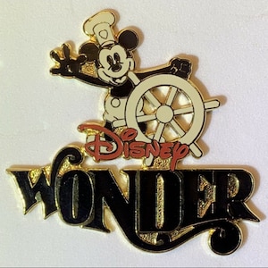1999 Steamboat Willie Mickey Memory Wonder Disney Cruise Line gif mai venduto al pubblico pin