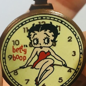 Vintage Tiny Betty Boop Clock Pin