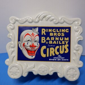 Ringling Bros Barnum & Bailey Circus Porcelain Bank Japón 1983 Cara de payaso