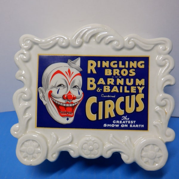 Ringling Bros Barnum & Bailey Circus Porcelain Bank Japan 1983 Clowns Face