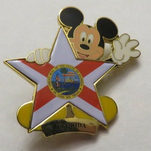 Vintage Mickey Mouse Disney Florida vlag Pin op kaart