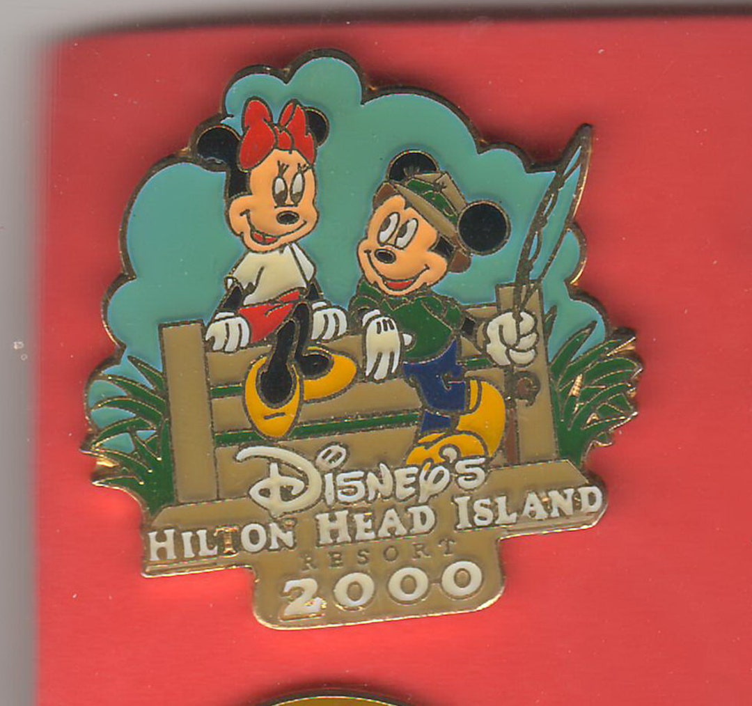 Mickey & Minnie Mouse Fishing at Hilton Head Island Resort Authentic Disney  Pin -  Sweden