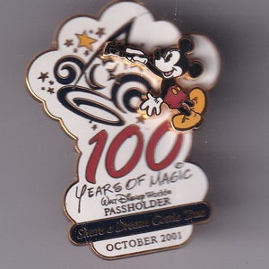 Vintage Mickey Mouse MGM Studios 100 jaar magische Disney Pin op kaart