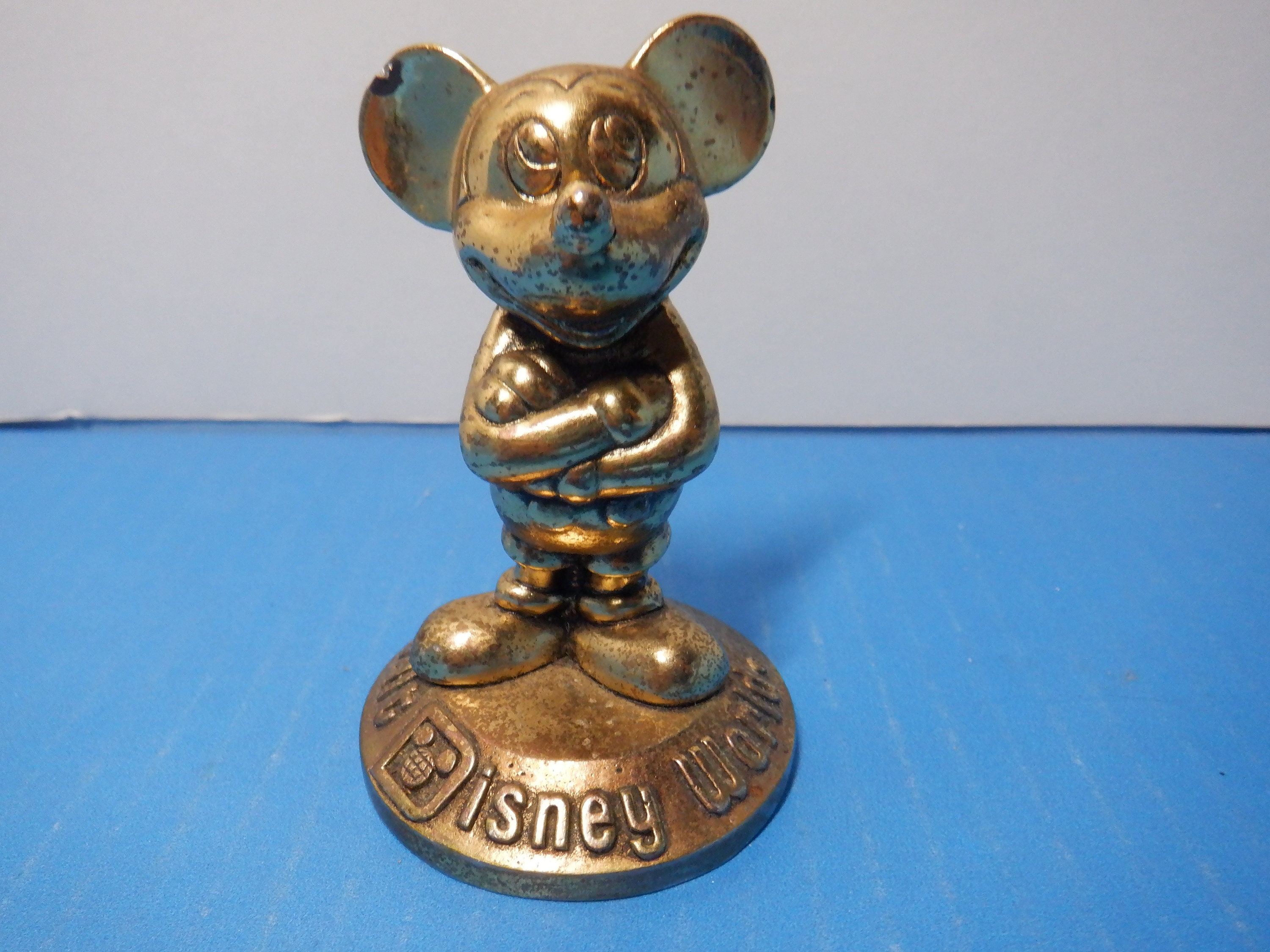 Vintage Walt Disney Productions brass gold plated Mickey Mouse