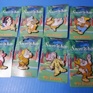 Vintage Disney Snow White and the seven dwarfs pin set Europe on cards
