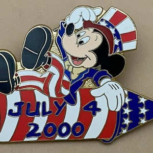 Mickey Mouse le 4 juillet 2000 Authentique épinglette Disney Rocket