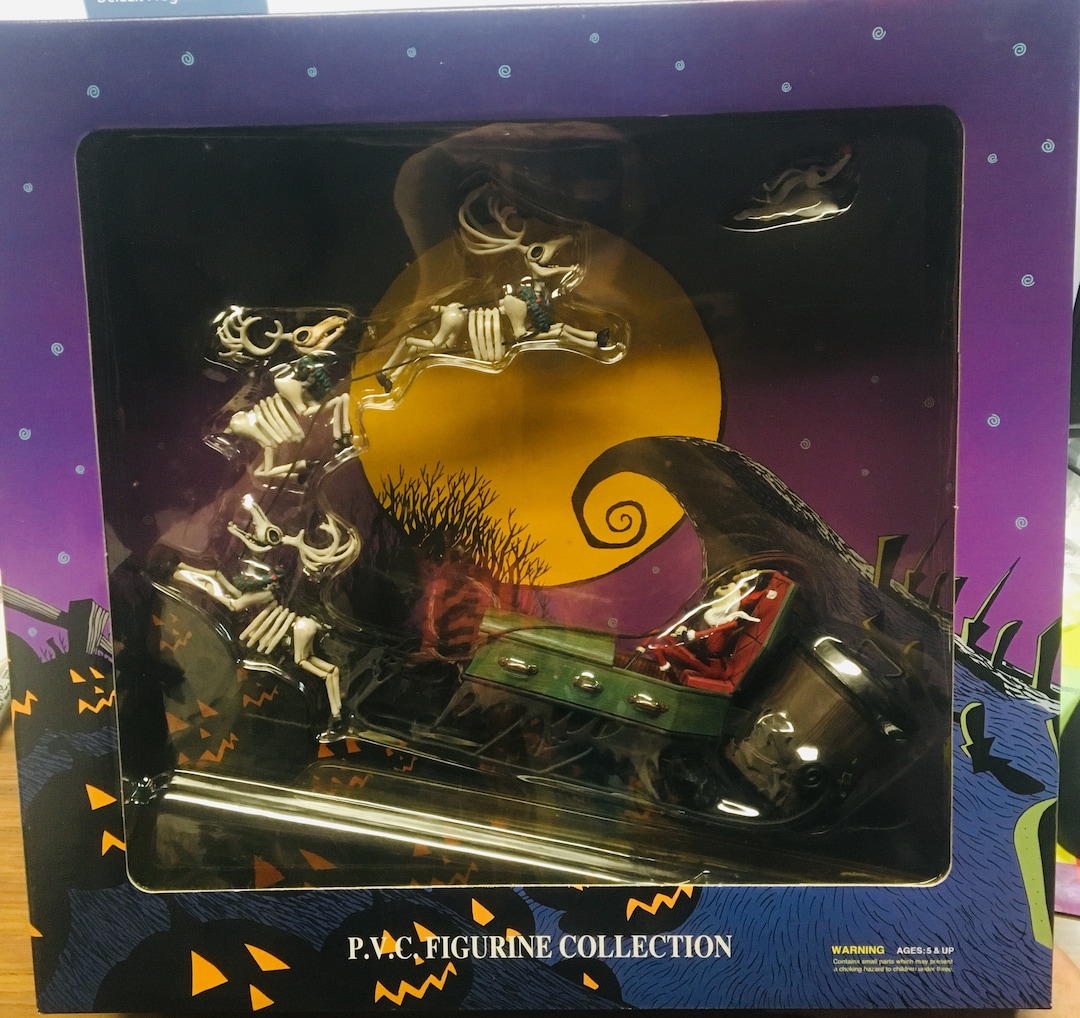 Vintage Nightmare Before Christmas Jack Santa Sleigh