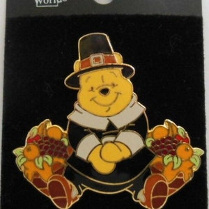 Vintage Winnie the Pooh Pilgrim Pooh Tarjeta original de Acción de Gracias 2001